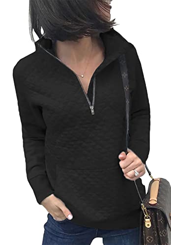 Soneven Sweat Femme 1/4 Zip, Pullover Femme Sweat Shirt Femme Pull Mohair Femme Sweat Zippé Femme Pull Femme Chic Et Original Pull Chaud Femme Cover