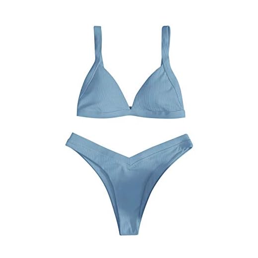 Two Pieces Bathing Suit Bikini Set,Tummy Control Swimwear Plus Size Bathing Dress Suits for Women Swimsuit Shorts and Top (Blue, XL)