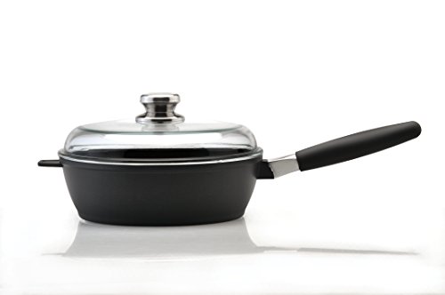 EuroCAST by BergHOFF 10” Glass Lid | Patented 3 Dimple Lip for Steaming, Draining, and Venting | Designed in Europe. Made for America