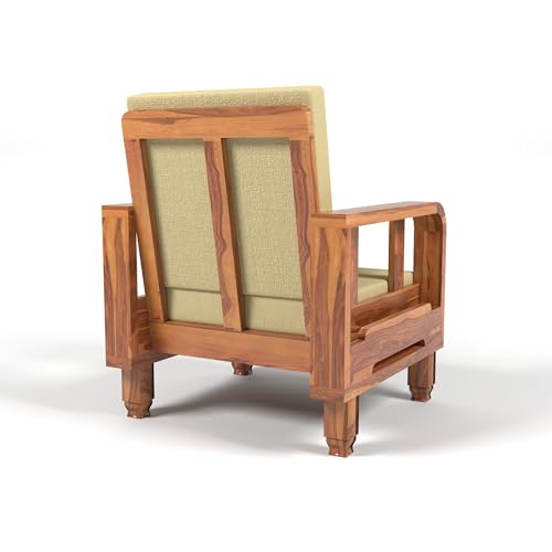 Image of Solid Sheesham Wood Single Seater Sofa - Perfect Sofa Chair for Your Elegant Living Room (Design 17)