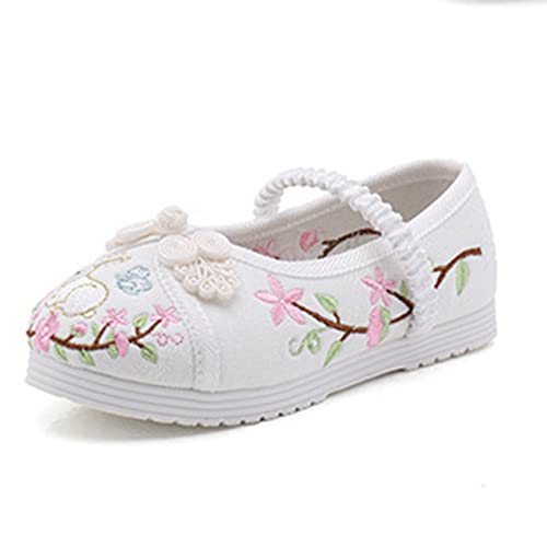 Oink Slides Girls Flat Bottomed Embroidered Sandals Fashionable Costume Children Performance Sandals Simple Apparel (White, 2.5 Big Kids)2