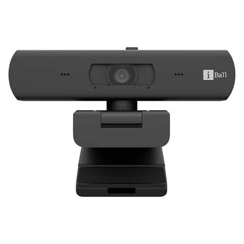 Image of iBall PHOCUS 40A 4K 30FPS UHD Webcam with Mic, Autofocus, Auto Light Correction, Auto Exposure, 360 Rotation, Tilt Adjustable, Privacy Slider, 8MP Sensor, Tripod Mount, USB Camera for PC & Laptop