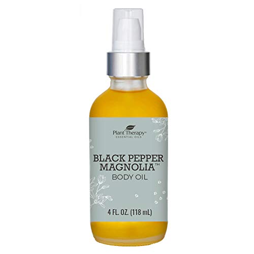 Plant Therapy Black Pepper Magnolia Body Oil 4 oz Hydrating and Rejuvenating, Filled with Vitamins, Minerals & Unsaturated Fatty Acids