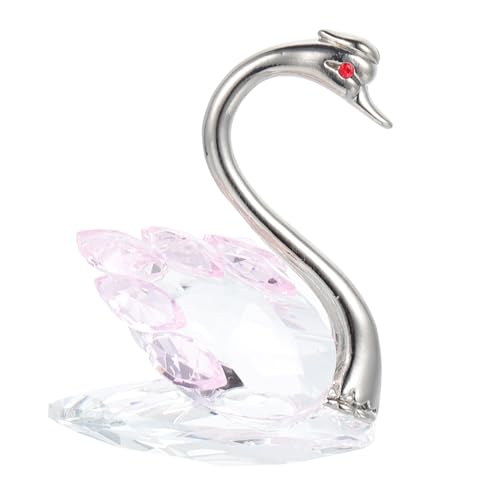 MOTHNUR Figura de Cisne de Cristal con Incrustaciones Decoración Elegante para Escritorio y Centro de Mesa Adorno Ornamental Delicado para Hogar y Oficina Color Rosa