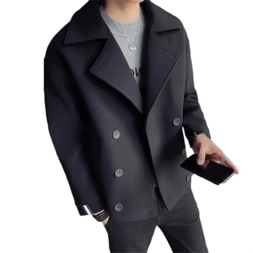 Veste trench pour homme coupe-vent manteau chaud boutonné automne hiver