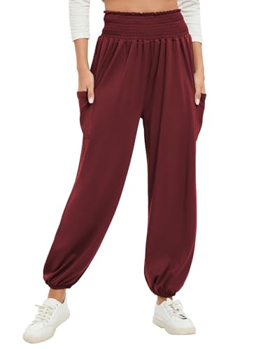 Famulily Damen Yoga-Sweatpants mit Taschen Casual hohe Taille Sport Haremshose Comfy Lounge Pants S-XXL – Bild 4