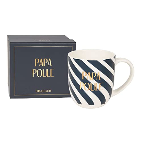 DRAEGER PARIS 1886 - Mug en Céramique Bleu Papa Poule - Idée Cadeau Original Fête des Pères - Design Chic et Humoristique - 320 ml - Boîte Cadeau Incluse...