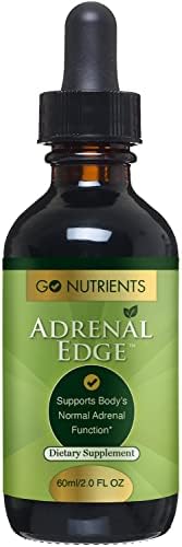 Go Nutrients Adrenal Edge - Energy & Fatigue Supplement Cortisol Manager Liquid Drops Non-GMO, Gluten Free, 9 Powerhouse Herbs Keep Body's Adrenal Function Supplement for Men & Women - 60 ml (2.0 oz)