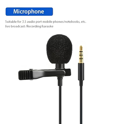 Image of 3.5mm Clip-On Microphone - Clear Voice Recording Mic for YouTube, Interviews & Vlogging - Universal Collar Mic for Mobile, PC & Laptop with Noise Reduction (AU-500 3.5mm)