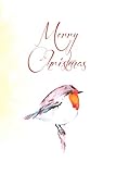  Robin Notebook Journal: Lovely Watercolor Cover lined Notebook For Advent - A Perfect Christmas Stocking Filler