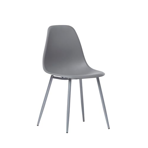 KLAST Chaise de Salle à Manger Nina en Polypropylène Gris, Léger, Fonctionnel, Durable et Adapté à Une Utilisation en Extérieur, Facile à Entretenir.