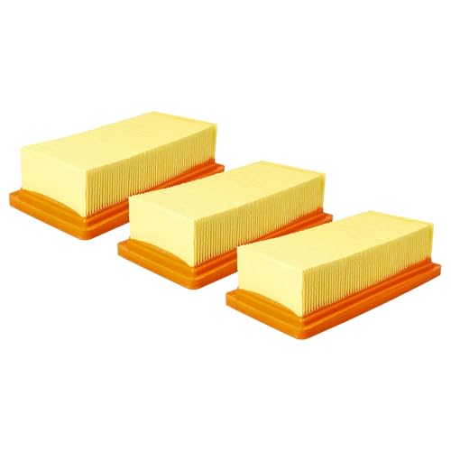 vhbw 3x Filtro plisado plano compatible con Kärcher AD3 Premium Fireplace, AD 4 Premium, AD4 aspiradora - Elemento filtrante