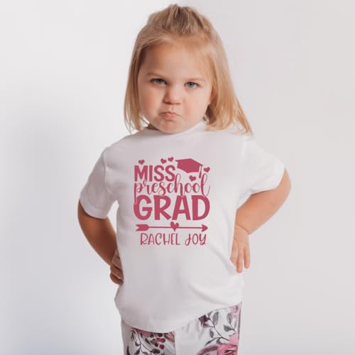 Personalized Miss Preschool Graduation Shirt For Toddler Girl, Miss Kindergarten Shirt For Girls, Graduation Gifts For Preschoolers, Cute Kids Graduation Shirt For Last Day Of School.4