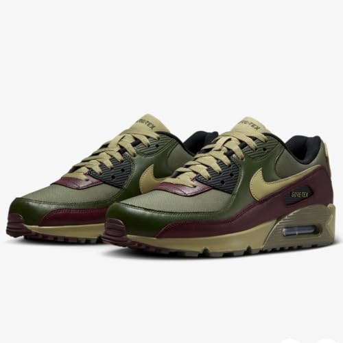 Nike Air Max 90 Gore-TEX Men's Shoes (FD5810-200,Medium Olive/Cargo Khaki/Burgundy) Size 4.5