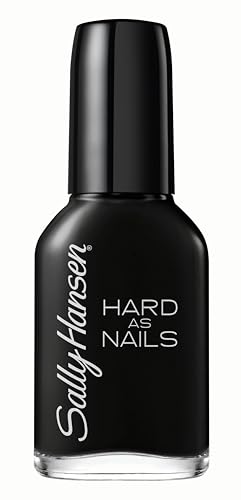 Sally Hansen Hard as Nails, Black Heart, Long Lasting, Chip Resistant, Opaque, Shiny Black Nail Polish