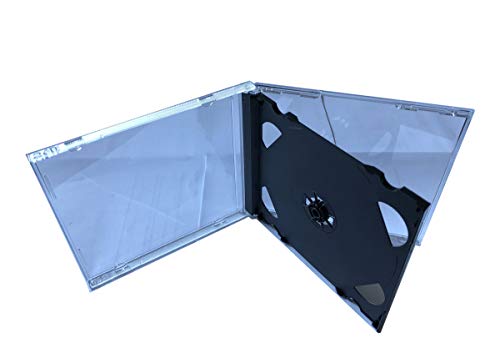 New Megadisc 10.4 Mm Standard Cd Jewel Case Double Black 2 Discs Holder Tray 5 Pcs/Pack #TOP1