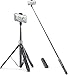 ATUMTEK 60 '' Asta per selfie Treppiede per telefono estensibile tutto in uno con telecomando Bluetooth, rotazione a 360° per iPhone e telefono Android, Selfies, Video, TikTok, Live Streaming