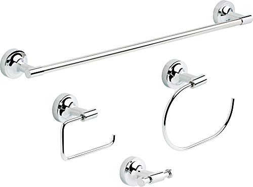 brass and chrome bath accessories - Franklin Brass Voisin 4-Piece Bath Accessory Set, Polished Chrome, Bathroom Accessories, VOI64-PC