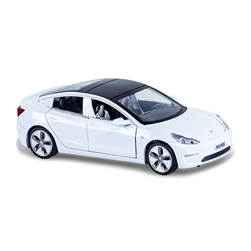 1/32 Scale Diecast Car Model, Pull Back Vehicles Toy Car With Sound And Light, Zinc Alloy Toy Car For Collectors & Boys Or Girls 3+ Years Old (Model 3 -White) #TOP1