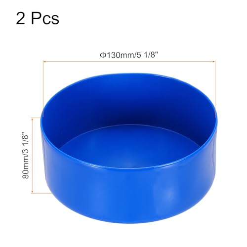 Image of uxcell 2pcs Rubber End Caps 130mm(5 1 /8 Inch) ID x 80mm(3 1 /8 Inch) H Vinyl Round Tube Bolt Cap Cover Screw Thread Protectors Blue
