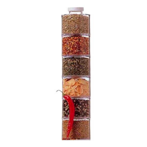 Genérico Cajas De Especias Apilables - 6 Piezas Tarros Portátiles Con Tapas | Contenedores Para Especias De Cocina | Para Azúcar Pimienta Sal Encimera De Cocina Y Armario Y