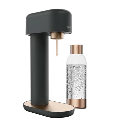 Mysoda: Ruby 2 Wassersprudler aus Aluminium (ohne CO2-Zylinder) mit 1L Premium Wasserflasche - Schwarz-Kupfer