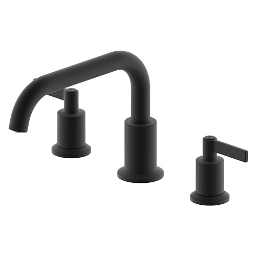 Derengge Bathtub Faucet with Valve, 2-Handle Widespread Roman Tub Faucet,3 Hole Deck Mount Roman Bathtub Faucet,Matte Black,RF-3055-MT by Derengge - Used condition - Image 3