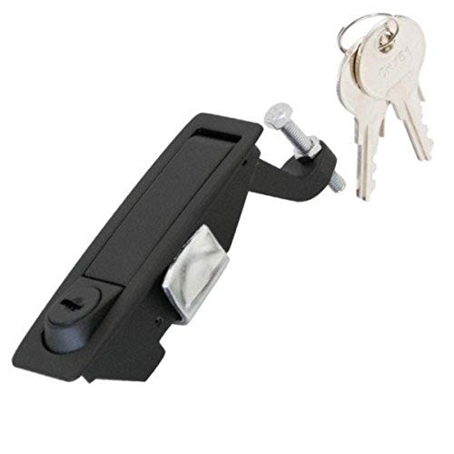 Southco C2-33-25 Series Powder Coated Zinc Alloy Adjustable Lever Hand Operated Compression Latch with Locking Raised Trigger,Black (Pack of 2)