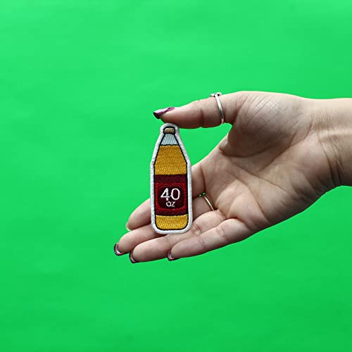 40Oz Beer Bottle Patch Funny Old School Embroidered Iron On #TOP1