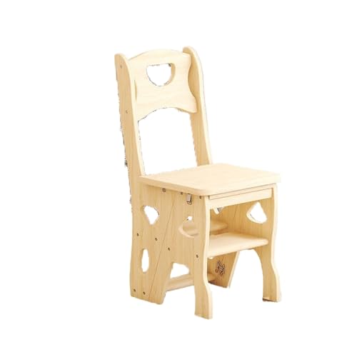 WLH Alexanders Escalon Taburete de Escalera de Madera Maciza con Pedal Ancho Antideslizante, Plegable y multifunción, Ideal for Interiores. banqueta(Legno)