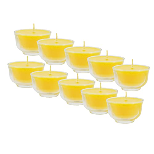 Mandala Crafts Tibetan Buddhist Tealight Vanaspati Ghee Butter Lamp Candle Set(10 Small Clear Cups)