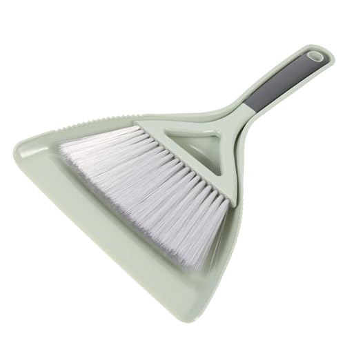 FOYTOKI 1 Set Set Broom Dustpan Combination Mini Toy Clean Dust Pan Small Hand Broom and Dustpan Desktop Broom Cleaning Broom and Dustpan Desk Cleaning Broom Small Broom Green Plastic
