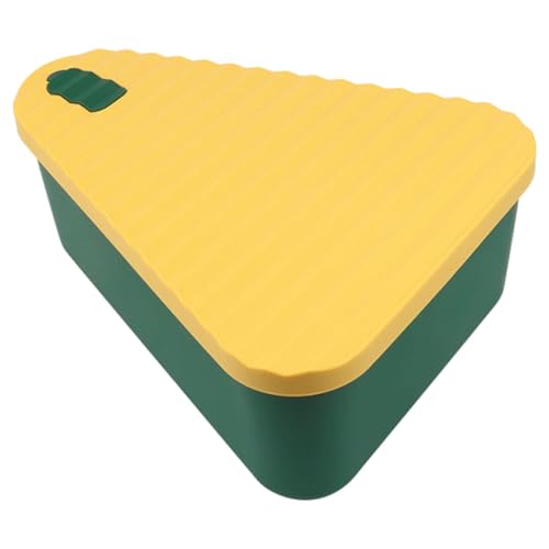 Fonowx ピザ容器 食品保存 シリコン密封式 漏れ防止 3面ロック 再利用可能 エコ設計 簡単洗浄 電子レンジ冷凍庫対応 家庭用に適用, L イエローグリーン