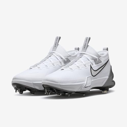 Nike Nike Force Zoom Trout 9 Elite Baseball Cleats (FB2906-102, White/Black/Pure Platinum/Metallic Silver) Size 7.5