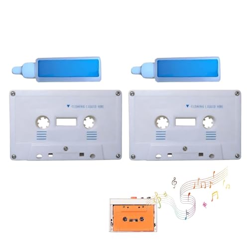 2 Set Cassette Head Cleaner Cleaning Fluids Care, Care Maintenance Kit CD Cleaner Disc for CD Player, Clean for Cassette Player, Suitable for Cleaning