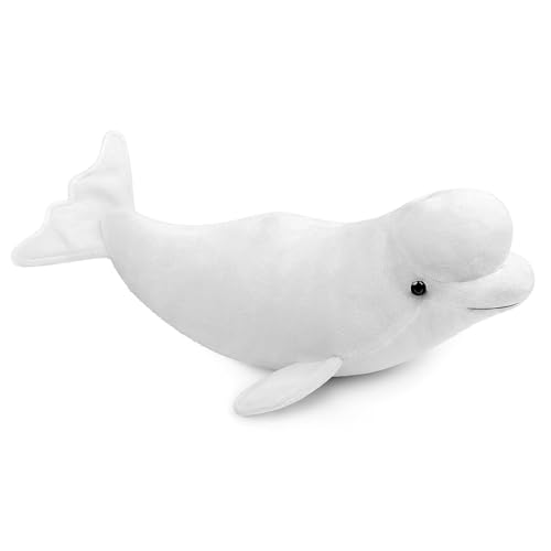 Lilizzhoumax Realistic Beluga Whale Plush Toy, 15.7" Soft Stuffed Animal, Cute Sea Animal Home Decoration Gift for Kids White - Image 4