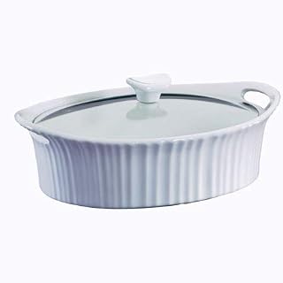 CorningWare French White 2.5-quart Oval Casserole with Glass Lid