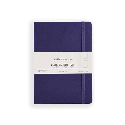 Image of myPAPERCLIP Limited Edition A5 Plain /Unruled Notebook | 192 Pages, 100 GSM, Soft Cover, A5 (5 .83 x 8.27 in) | Flat Lay Design | Bookmark, Elastic Closure | Aubergine