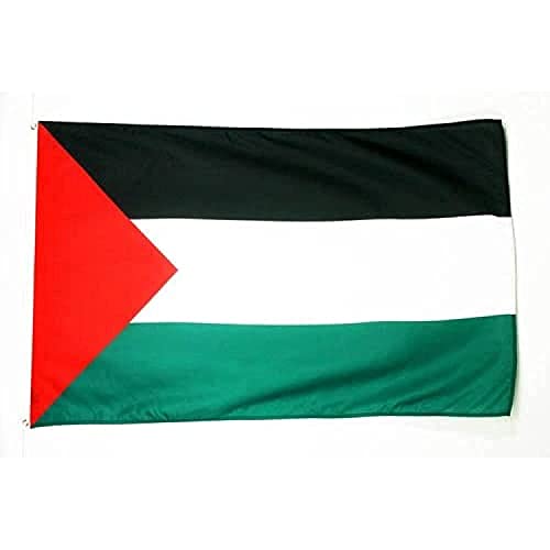 Image of AZ FLAG - Palestine Flag - 3x5 Ft - 100D Polyester Palestinian Banner with Two Metal Grommets - Fade Resistant - Vivid Colors - 3' x 5' Feet - 150x90 Cm