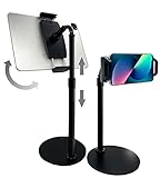 HIFUMI 伸縮タブレットスタンド 多機種対応スタンド スマホスタンド タブレットホルダー 高さ調整可能 360°回転 角度調整可能 安定性 下向き 寝ながら スマホ / タブレット/Kindle/Nintendo Switch兼用スタンド 4.0〜12.9インチに対応