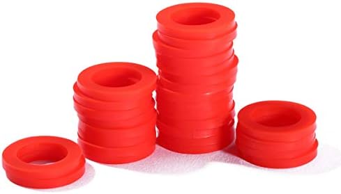 Litorange 50 PCS Leak Preventing Silicone (Better Than Rubber) Showerhead Gasket Washer, Red, for 1/2"Connector(19mm OD x10mm ID)