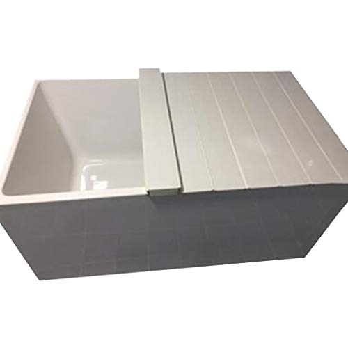 Cubierta para bañera plegable de PVC blanco aislante de 65x112cm 2