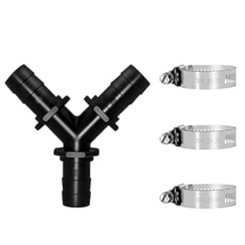 LONGRUN Teich Adapter 1 Zoll Y-Typ Barb Anpassung Luft Schlauch Armaturen, Garten Schnell Connecter für Überlauf Wasserfall Brunnen Rohr Mit 3 Schlauchklemme LONGRUN Teich Adapter 1 Zoll Y-Typ Barb Anpassung Luft Schlauch Armaturen, Garten Schnell Connecter für Überlauf Wasserfall Brunnen Rohr Mit 3 Schlauchklemme