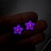 Glow in the Dark Earrings, Flower Stud Earrings for Women and Girls, Stainless Steel Hypoallergenic Post Earrings, Neon Flower Earrings with Small Pearl, Elesea Jewelry - Handmade in Italy (Pink)