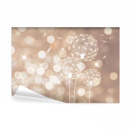 decomonkey - Papier Peint Panoramique Pissenlit 350x256 cm - Décoration murale moderne – Tapisserie décorative pour chambre salon - Lueur pissenlit fleurs...