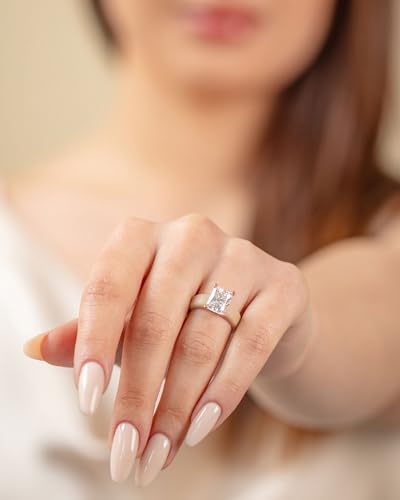 Rinfit Silicone Ring with Stone - Emerald Cut Cubic Zirconia Solitaire Engagement Ring for Women - Rubber Wedding Bands - Patent Pending Design4