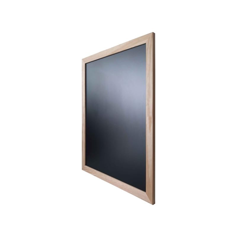 Ardoise murale double face moulure large en bois brut dimensions 87 x 67 cm