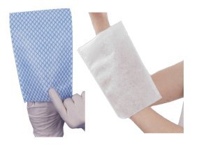Gants de toilette jetables 80g/m² en carton économique de 15 paquets