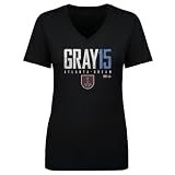 500 LEVEL Allisha Gray Atlanta Dream Women's V-Neck T-Shirt - Allisha Gray Atlanta Dream Elite WHT (Black, Large)