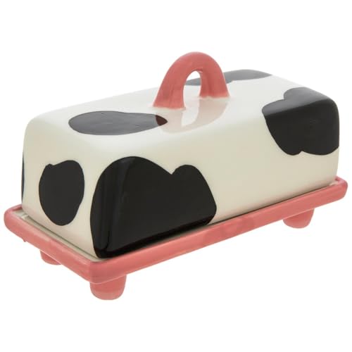 Hobby Lobby Butter Dish with Lid, White, Dishwasher Safe (Cow